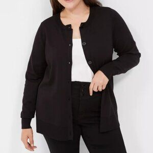 Lane Bryant Crew-Neck Button-Front Cardigan